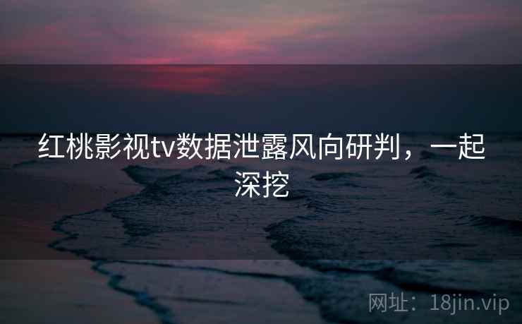红桃影视tv数据泄露风向研判,一起深挖