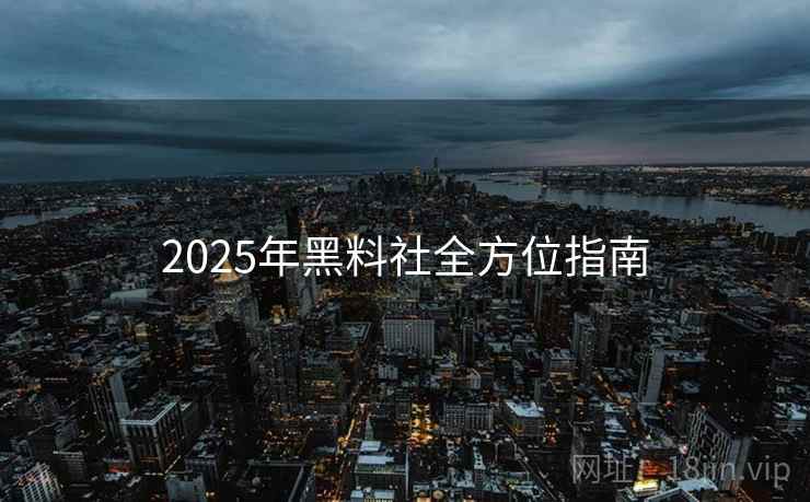 2025年黑料社全方位指南